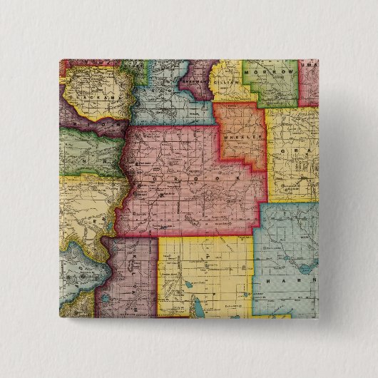 Oregon Vierkante Button 5,1 Cm (Voorkant)