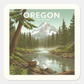  Oregon Vierkante Sticker (Voorkant)