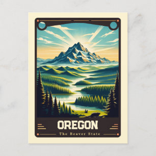 Oregon Vintage van patriottische spirit Briefkaart