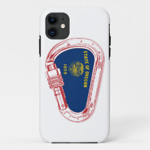 Oregon Vlag klimmer Carabiner iPhone 11 Hoesje