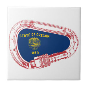 Oregon Vlag klimmer Carabiner Tegeltje