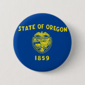 Oregon vlag ronde button 5,7 cm (Voorkant)