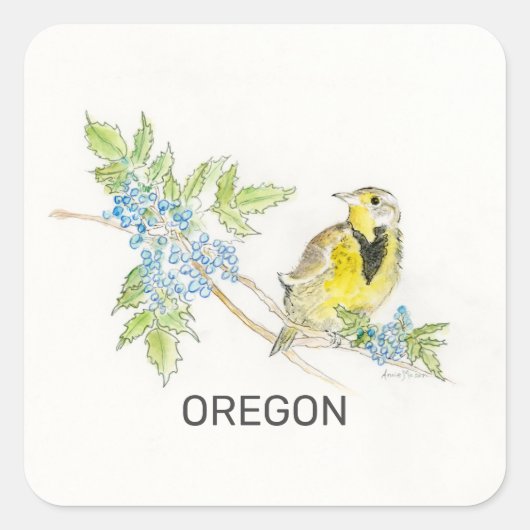 Oregon-vogelbloem Vierkante Sticker (Voorkant)