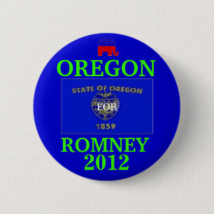 Oregon voor Romney 2012 Ronde Button 5,7 Cm