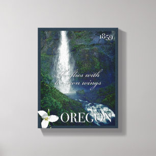Oregon Waterfall Poster Canvas Afdruk