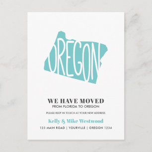 OREGON We hebben verhuisd Nieuw adres Nieuw Home Briefkaart