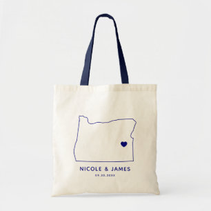 Oregon Wedding Welcome Bag Map Tas, marine Tote Bag