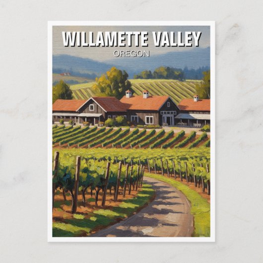 Oregon Willamette Valley Travel Briefkaart (Voorkant)