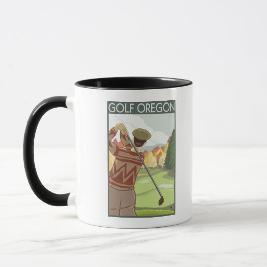 OregonGolf Scene Vintage Travel Poster Mok (Links)