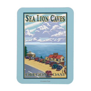 OregonSea Lion Caves Vintage Travel Poster Magneet