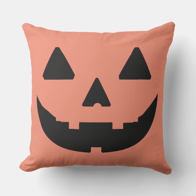 Oreiller à Citrouille Jack-o'-lantern (Recto)
