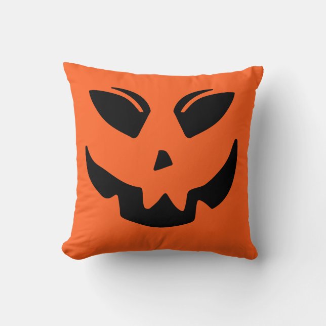 Oreiller à Citrouille Jack-o'-lantern (Recto)