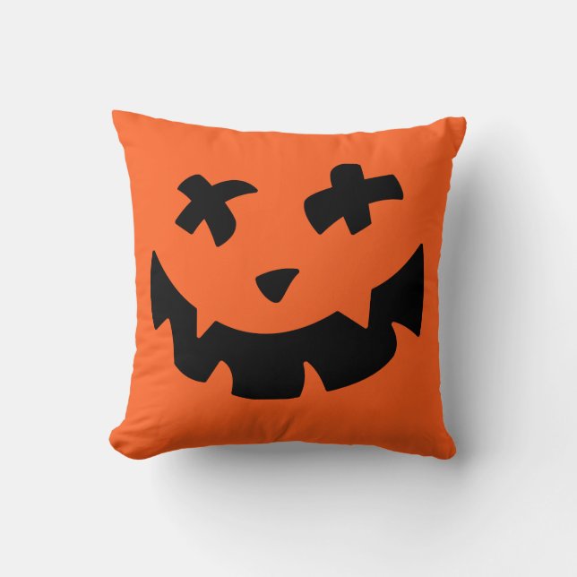 Oreiller à Citrouille Jack-o'-lantern (Recto)