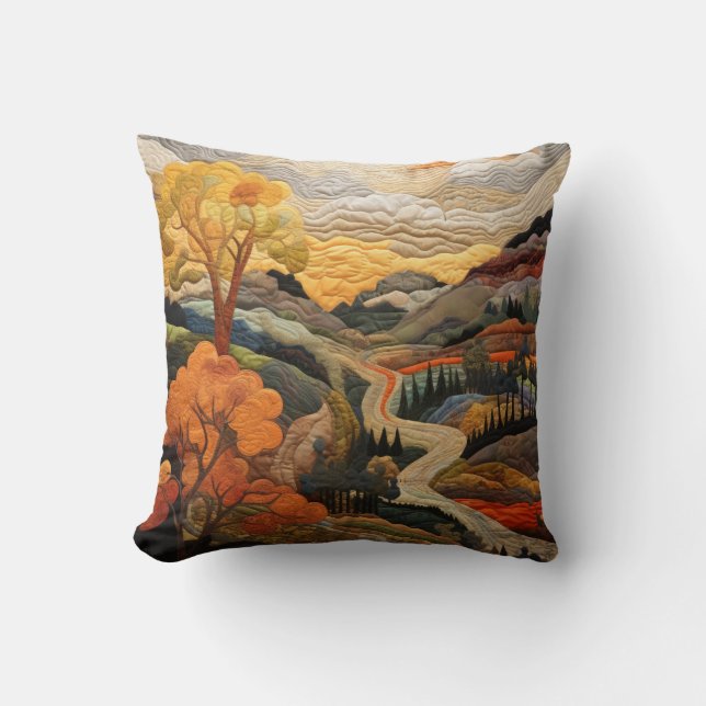 Oreiller à courtepointe automne (Recto)