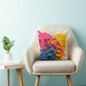Oreiller à éclaboussures de peinture colorée (Chaise)