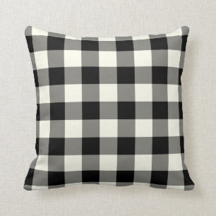 Oreiller à En vichy blanc et noir