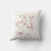Oreiller à fleurs de cerisier aquarelle monogrammé (Verso)