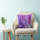 Oreiller à jet d'aquarelle florale de lavande (Chaise)