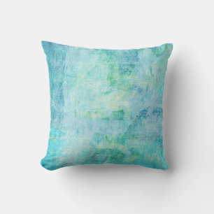 Oreiller à jet d'art Abstrait Turquoise Aqua Blue