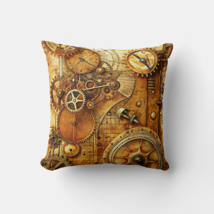Oreiller à jet d'art Steampunk