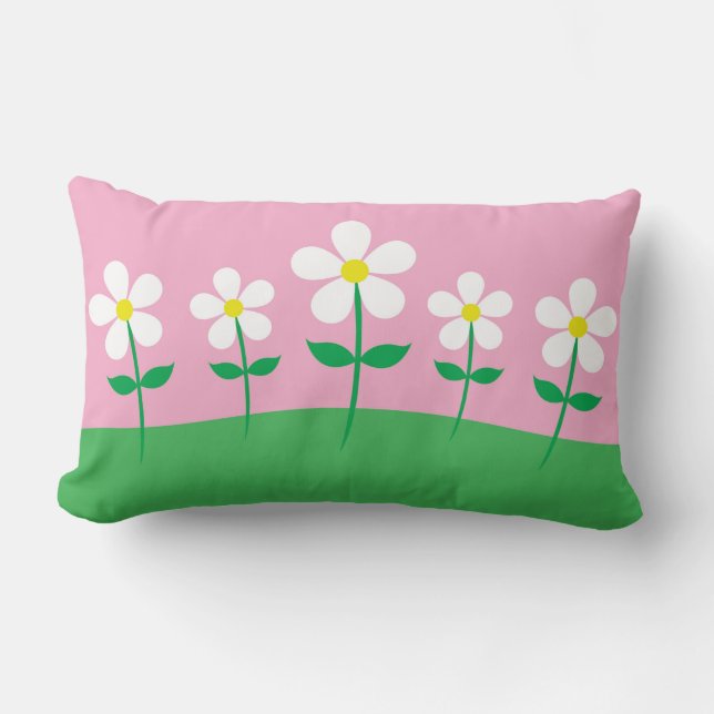 Oreiller à jet de coton, Coussin Lumbar 13" x 21" (Recto)