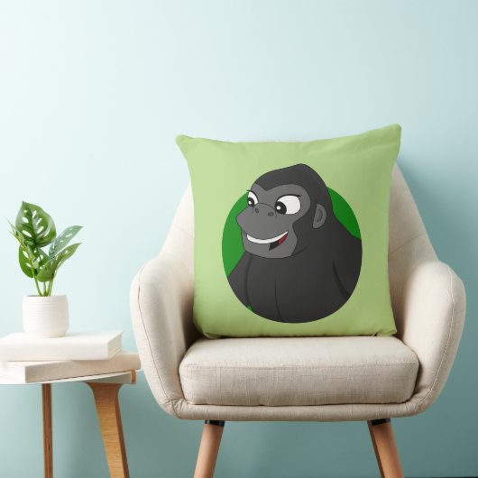 Oreiller à jet de dessin de Gorilla (Chaise)