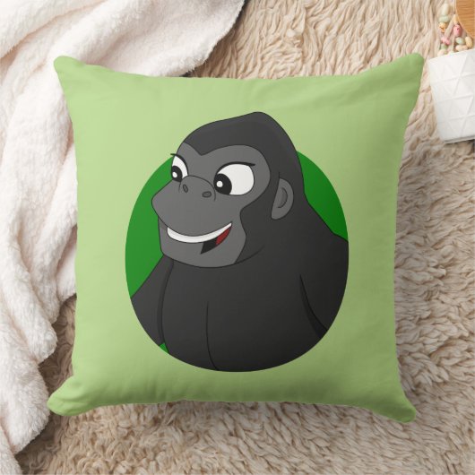 Oreiller à jet de dessin de Gorilla (Couverture)