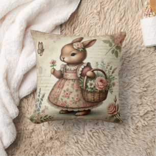 Oreiller à jet de lapin vintage