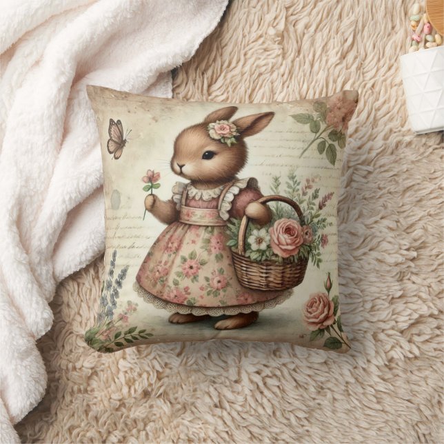 Oreiller à jet de lapin vintage (Couverture)