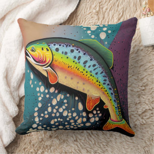 Oreiller à jet de pêche décoratif pour un décor co