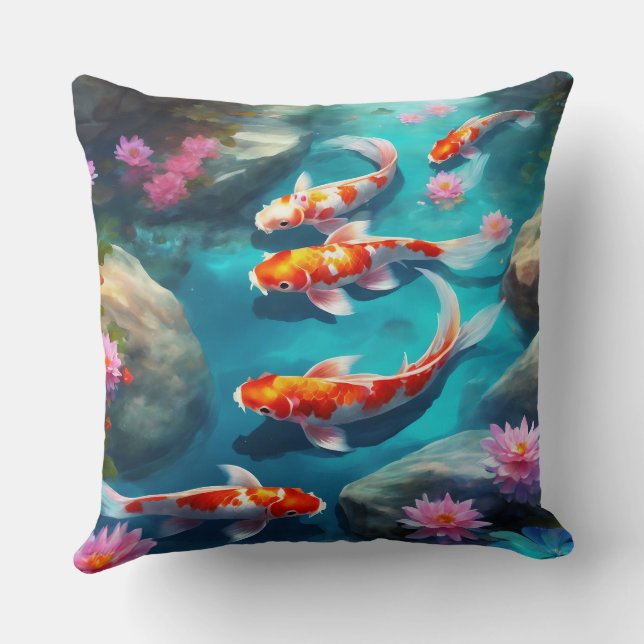 Oreiller à jet Koi (Verso)