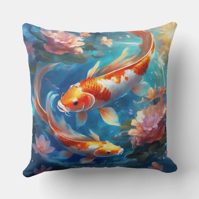 Oreiller à jet Koi (Verso)