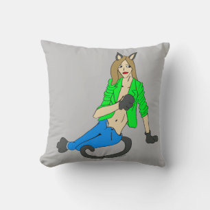 oreiller à jeton classique catgirl