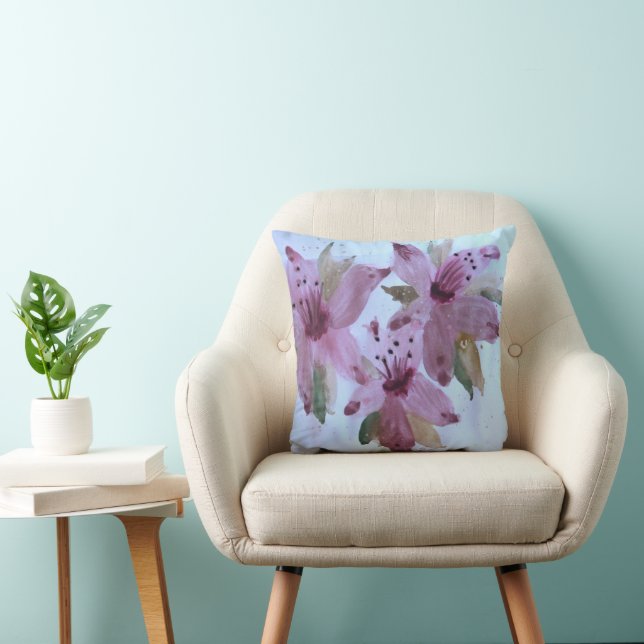 oreiller à jetons floraux à aquarelle (Chaise)
