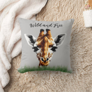 Oreiller À Jets De Giraffe Sauvage Et Gratuit