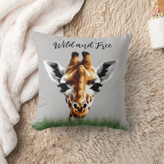 Oreiller À Jets De Giraffe Sauvage Et Gratuit (Couverture)