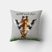 Oreiller À Jets De Giraffe Sauvage Et Gratuit (Verso)