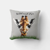 Oreiller À Jets De Giraffe Sauvage Et Gratuit (Recto)