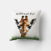 Oreiller À Jets De Giraffe Sauvage Et Gratuit (Verso)