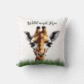 Oreiller À Jets De Giraffe Sauvage Et Gratuit (Recto)