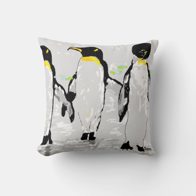 Oreiller À Jeu De Coton, Penquins (Recto)