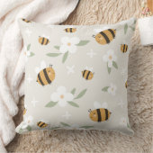 Oreiller à l'abeille mignonne et à la florale (Couverture)
