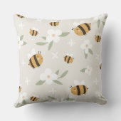 Oreiller à l'abeille mignonne et à la florale (Verso)