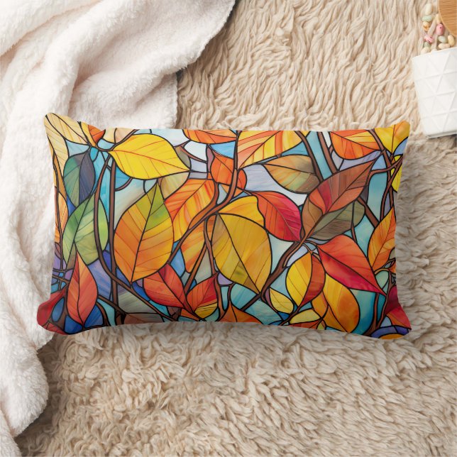 Oreiller à lancer à feuilles de chute rectangulair (Couverture)