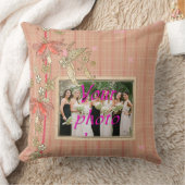 Oreiller à lancer à fleurs rose et tan (Couverture)