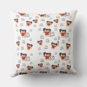 Oreiller à lancer à main rouge noir blanc (Verso)