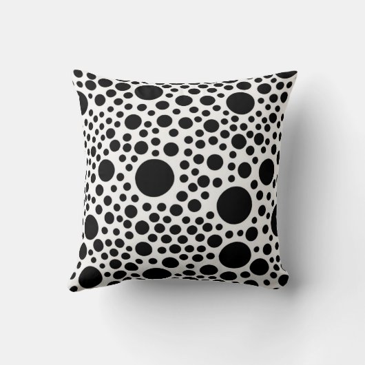 Oreiller à lancer à point noir - Arrière - plan bl (Verso)