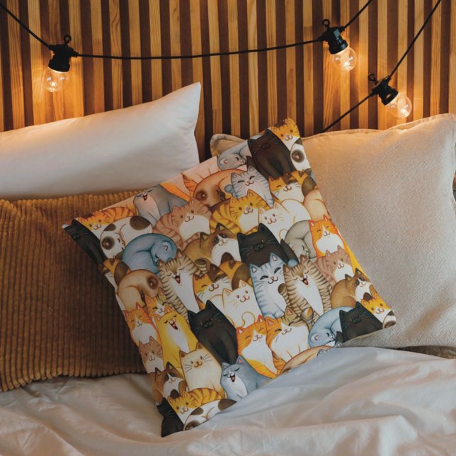 Oreiller à lancer Amoureux des chats (Créateur téléchargé)