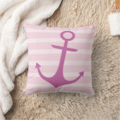 Oreiller à lancer Ancre rose nautique (Couverture)