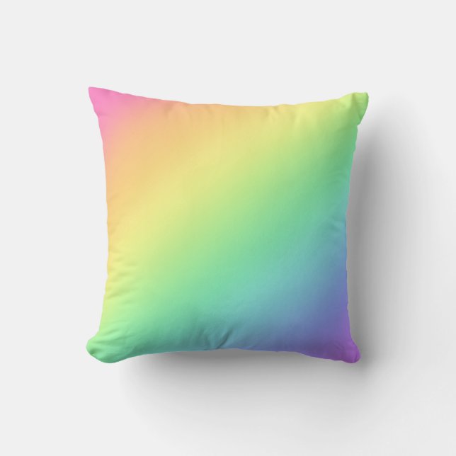 Oreiller à lancer avec dégradé arc-en-ciel (Recto)